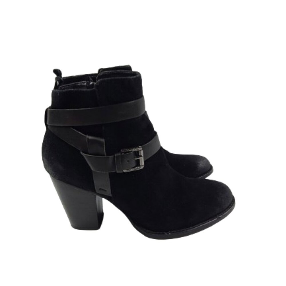 Ivanka Trump Women's Black Filoer Suede Ankle Heeled Boots Size US 8M